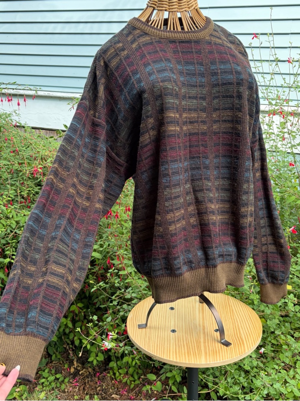Vintage 90s Wool Grunge Knit Multicolor Sweater